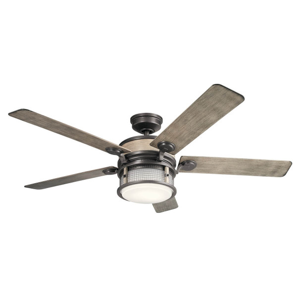Elstead Ahrendale leiser Deckenventilator mit LED Licht Ø152cm IP44 Außenbereich + Fernbedienung