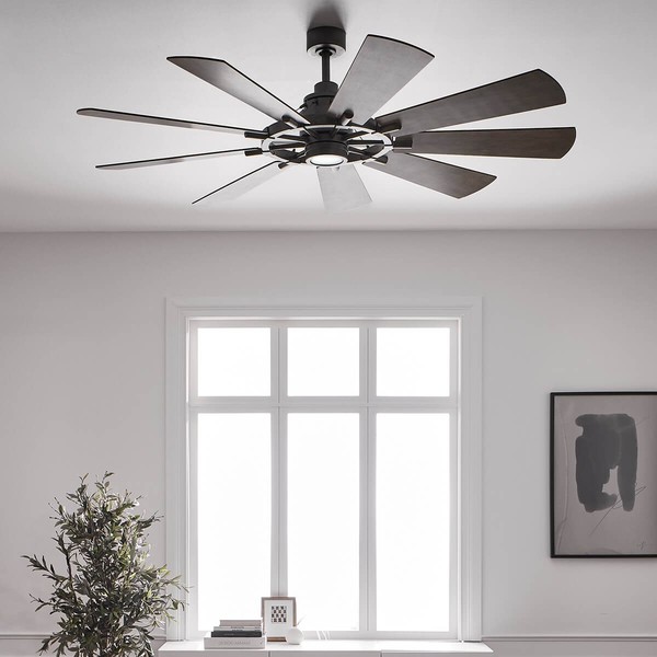 Elstead Gentry leiser Deckenventilator mit LED Licht Ø165cm DC-Motor Holz + Fernbedienung