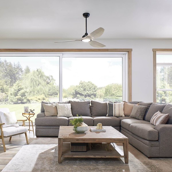 Elstead Imari leiser Deckenventilator mit LED Licht Ø165cm DC-Motor + Fernbedienung