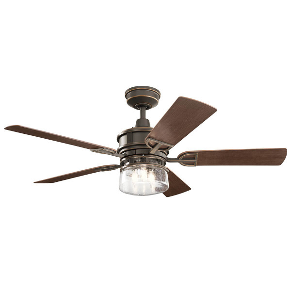 Elstead Lyndon Patio leiser Deckenventilator mit 3x E27 Fassung Ø132cm + Fernbedienung