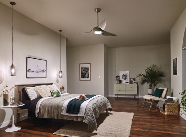 Elstead Voya leiser Deckenventilator mit LED Licht Ø152cm DC-Motor + Fernbedienung