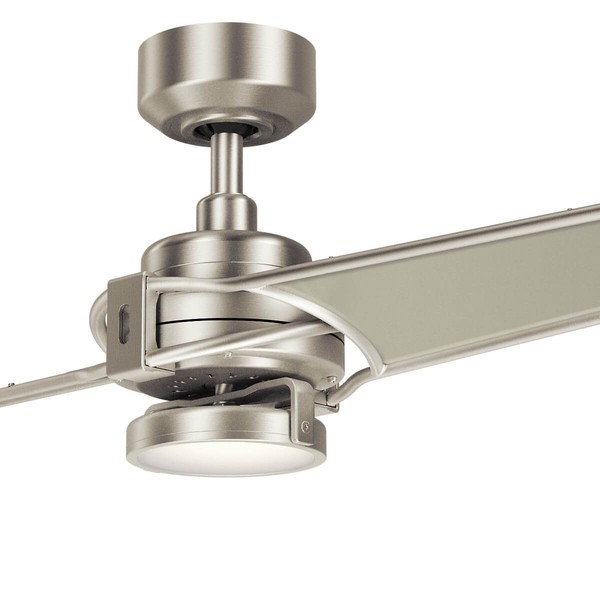 Elstead Xety leiser Deckenventilator mit LED Licht Ø142cm + Fernbedienung Champagner