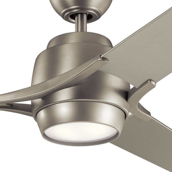 Elstead Zeus leiser Deckenventilator mit LED Licht Ø152cm Holz + Fernbedienung Silber