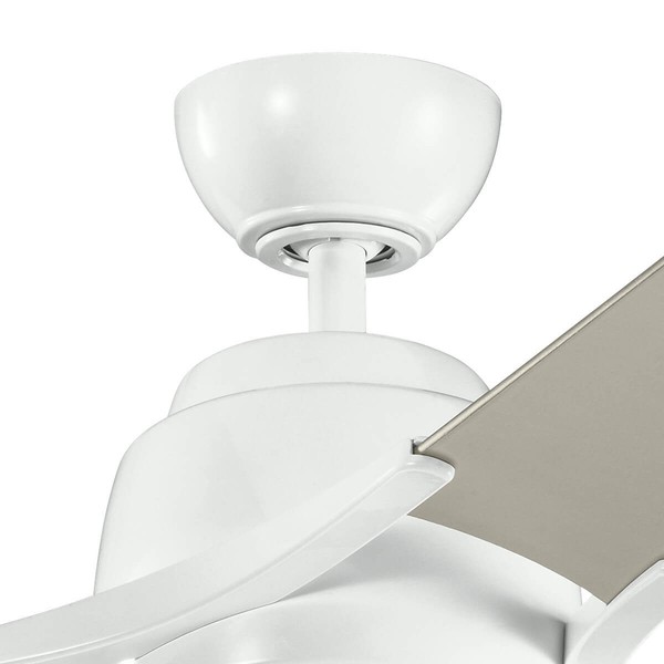 Elstead Zeus leiser Deckenventilator mit LED Licht Ø152cm Holz + Fernbedienung Silber, weiß