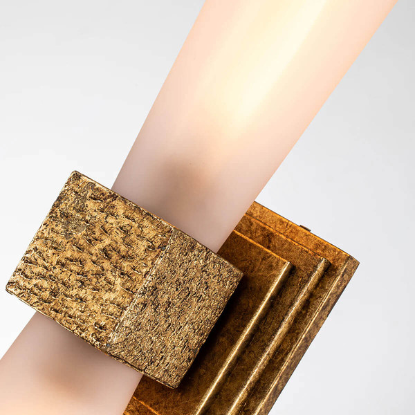 Elstead Kristy Wandleuchte G9 2-fach Gebeiztes Gold Opal IP44