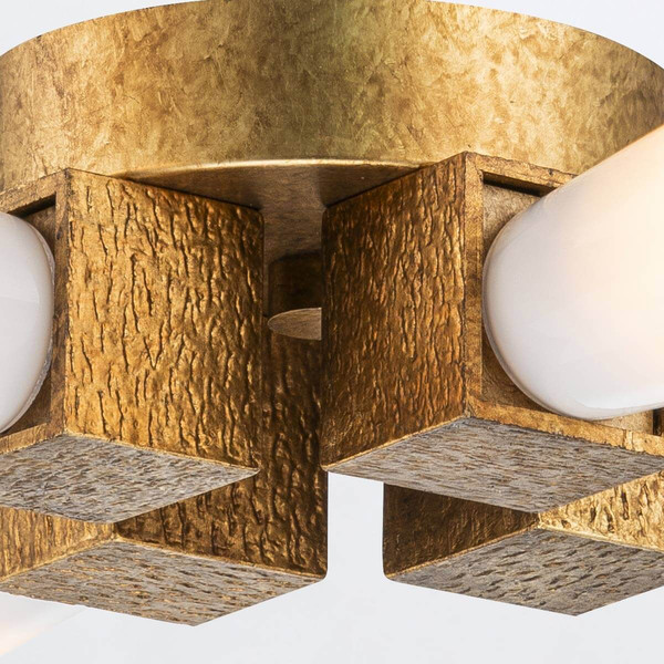 Elstead Kristy Deckenleuchte E27 4-fach Gebeiztes Gold Opal