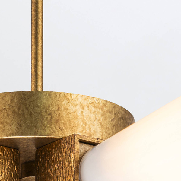 Elstead Kristy Deckenleuchte E27 4-fach Gebeiztes Gold Opal