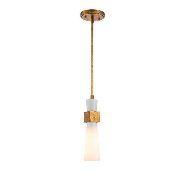 Elstead Kristy Pendelleuchte E27 Gebeiztes Gold Opal
