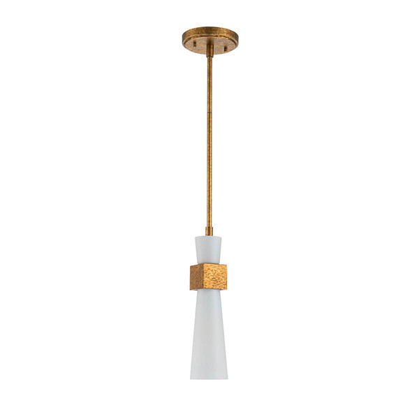 Elstead Kristy Pendelleuchte E27 Gebeiztes Gold Opal