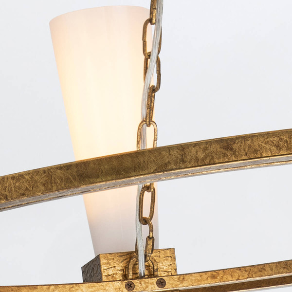 Elstead Kristy Kronleuchter E27 4-fach Gebeiztes Gold Opal