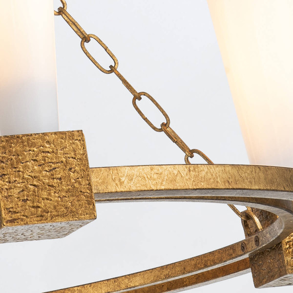 Elstead Kristy Kronleuchter E27 4-fach Gebeiztes Gold Opal