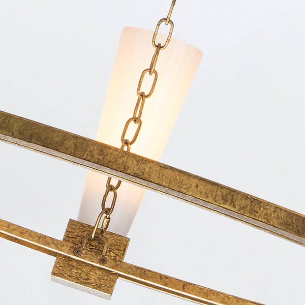 Elstead Kristy Kronleuchter E27 5-fach Gebeiztes Gold Opal