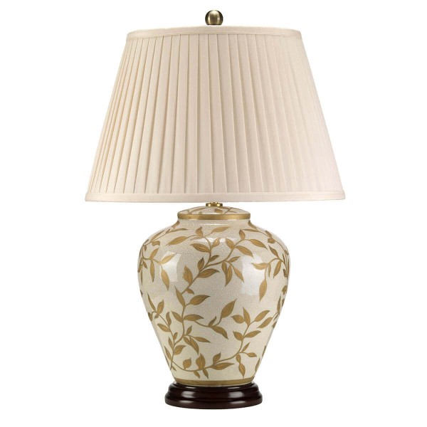 Elstead Leaves Brown Gold Tischleuchte E27 Braun und Gold Creme, Made in UK