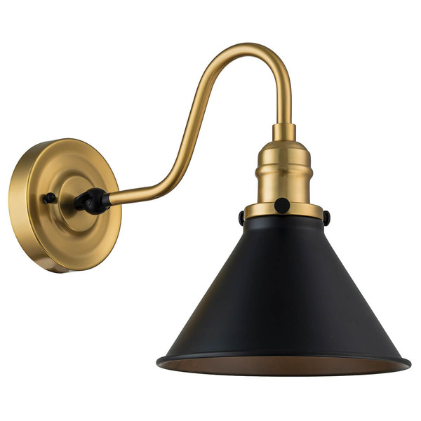 Elstead Provence Wandleuchte E27 Antik-Messing und mattschwarz Schwarz