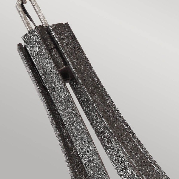 Elstead Angelo Kronleuchter E27 6-fach Verwitterte Eiche, schiefergraues Metall Klar