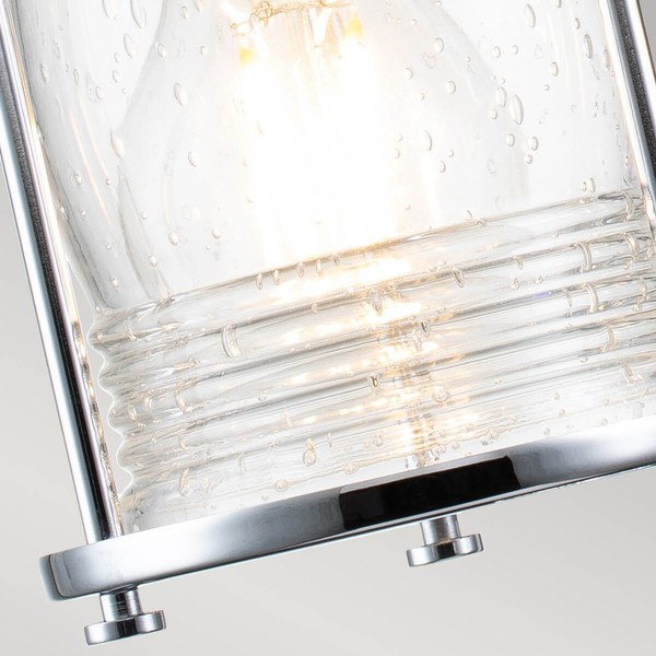 Elstead Ashland Bay Wandleuchte E27 2-fach Poliertes Chrom Klar gerippt IP44