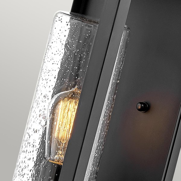 Elstead Atwater Außen-Außenwandleuchte E27 52cm Schwarz Klar IP44 Anti-Meerwasser