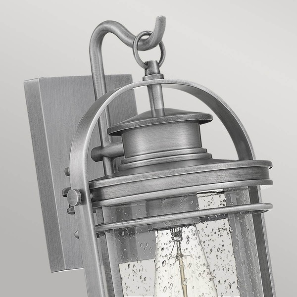 Elstead Booker Außen-Außenwandleuchte E27 38cm Industrielles Aluminium Klar IP44