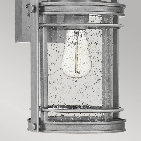 Elstead Booker Außen-Außenwandleuchte E27 38cm Industrielles Aluminium Klar IP44