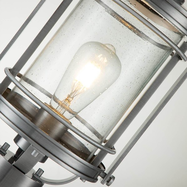 Elstead Booker Außen-Stehleuchte E27 Industrielles Aluminium Klar IP44