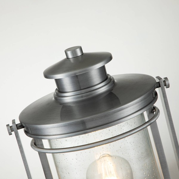 Elstead Booker Außen-Stehleuchte E27 Industrielles Aluminium Klar IP44