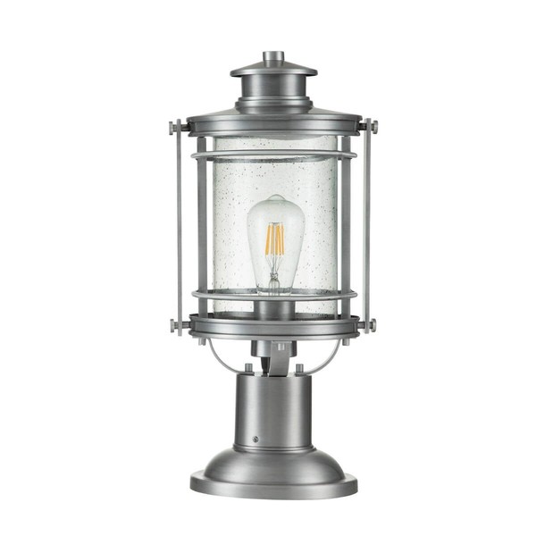 Elstead Booker Außen-Stehleuchte E27 Industrielles Aluminium Klar IP44