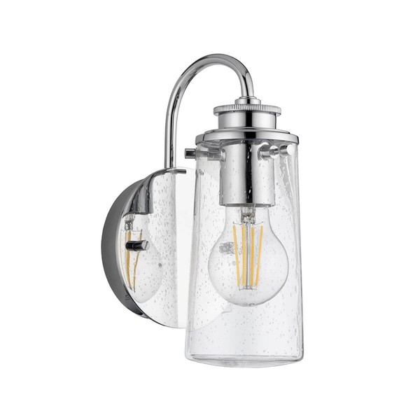 Elstead Braelyn Wandleuchte E27 Poliertes Chrom Klar IP44