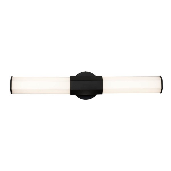 Elstead Facet LED Wandleuchte 2-fach Mattes Schwarz Opal geätzt IP44