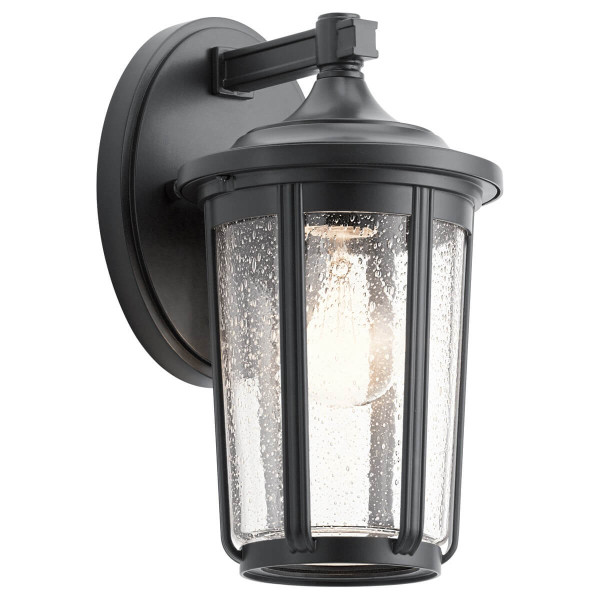 Elstead Fairfield Außen-Außenwandleuchte E27 28cm Schwarz Klar IP44