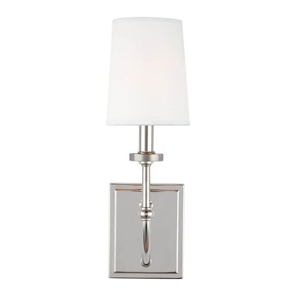 Elstead Felixstowe LED Wandleuchte G9 Poliertes Chrom, weißer Pergamentschirm Weiß IP44