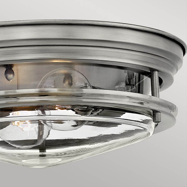 Elstead Hadrian Deckenleuchte E27 2-fach Antikes Nickel Klar IP44