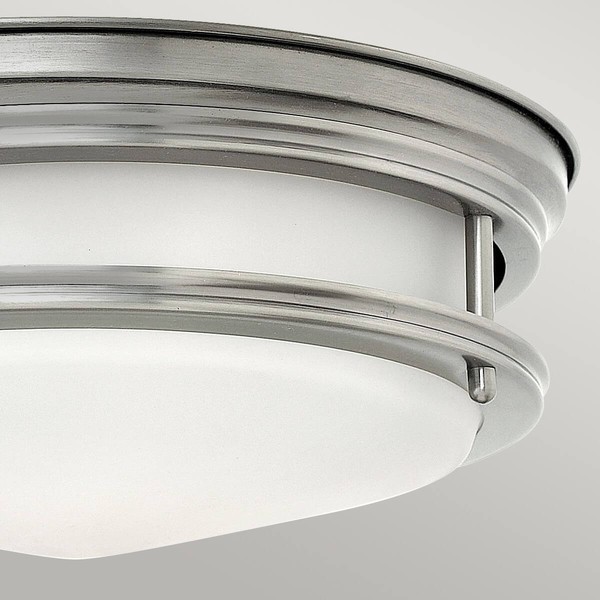 Elstead Hadrian Deckenleuchte E27 2-fach Antikes Nickel Weiß IP44