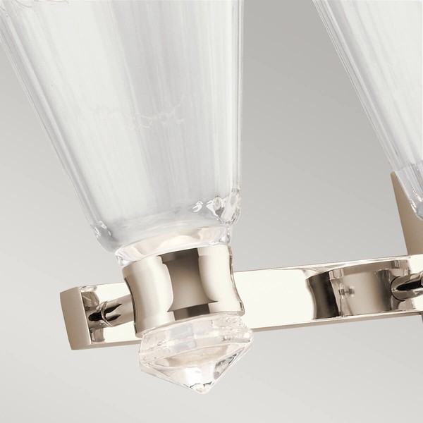 Elstead Kayva LED Wandleuchte 4-fach Poliertes Nickel Klar facettiert IP44