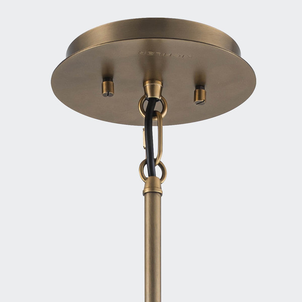 Elstead Linara Pendelleuchte E27 Schwarz und Naturmessing
