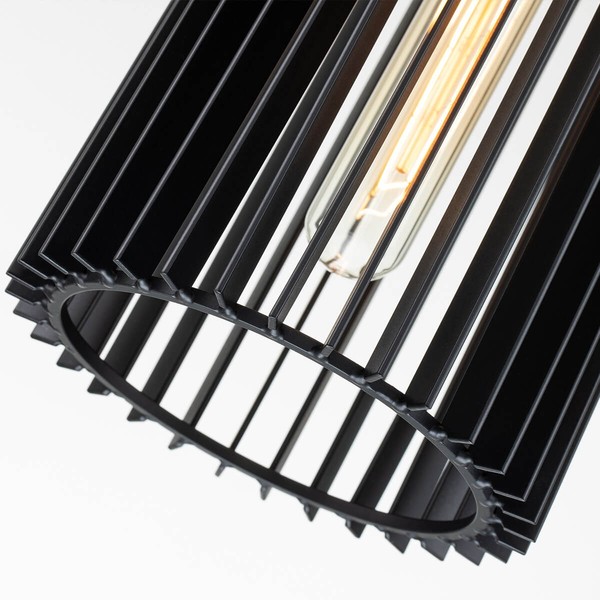 Elstead Linara Hängeleuchte E27 Schwarz und Naturmessing