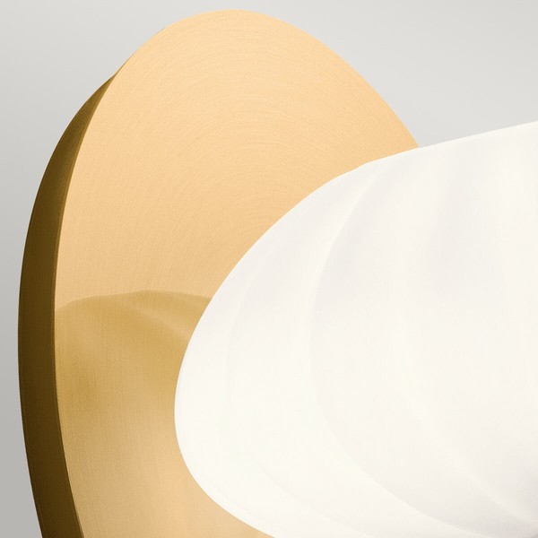 Elstead Pim LED Wandleuchte G9 Fuchs-Gold Satinierter, ummantelter Opal IP44