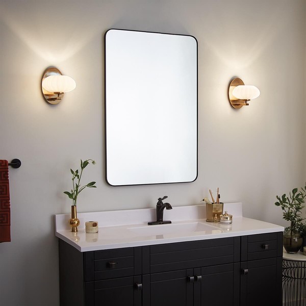 Elstead Pim LED Wandleuchte G9 Fuchs-Gold Satinierter, ummantelter Opal IP44