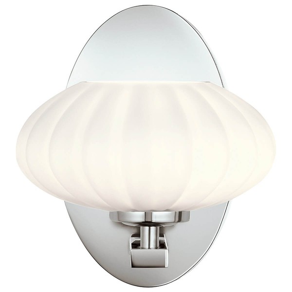 Elstead Pim LED Wandleuchte G9 Poliertes Chrom Satinierter, ummantelter Opal IP44