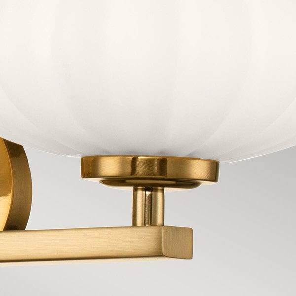 Elstead Pim LED Wandleuchte G9 3-fach Fuchs-Gold Satinierter, ummantelter Opal IP44