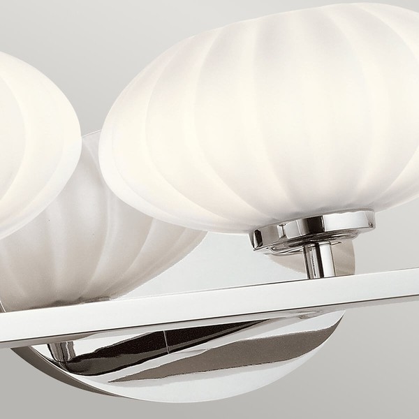 Elstead Pim LED Wandleuchte G9 3-fach Poliertes Chrom Satinierter, ummantelter Opal IP44