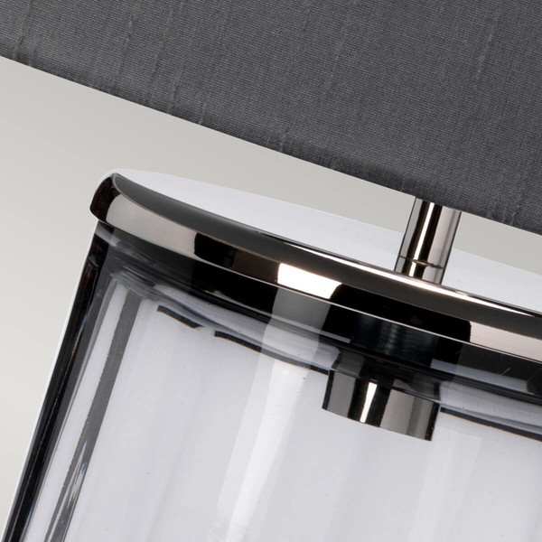 Elstead Reno Tischleuchte E27 Poliertes Nickel Walfisch Blau
