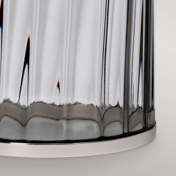 Elstead Reno Tischleuchte E27 Poliertes Nickel Walfisch Blau
