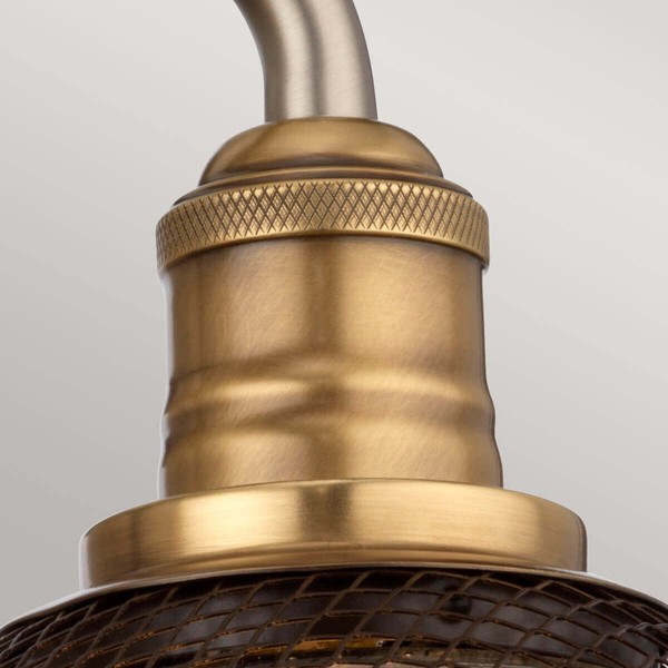 Elstead Rigby Wandleuchte E27 2-fach Nickel antik und Messing Heritage Klar IP44