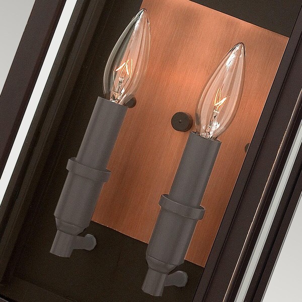 Elstead Sutcliffe Außen-Außenwandleuchte E14 2-fach Ölgeriebene Bronze und Kupfer IP44