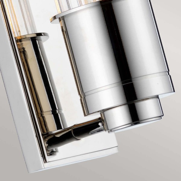 Elstead Wellington Wandleuchte E27 Poliertes Chrom Klar IP44