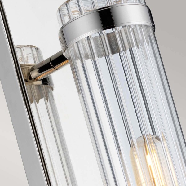 Elstead Wellington Wandleuchte E27 Poliertes Chrom Klar IP44