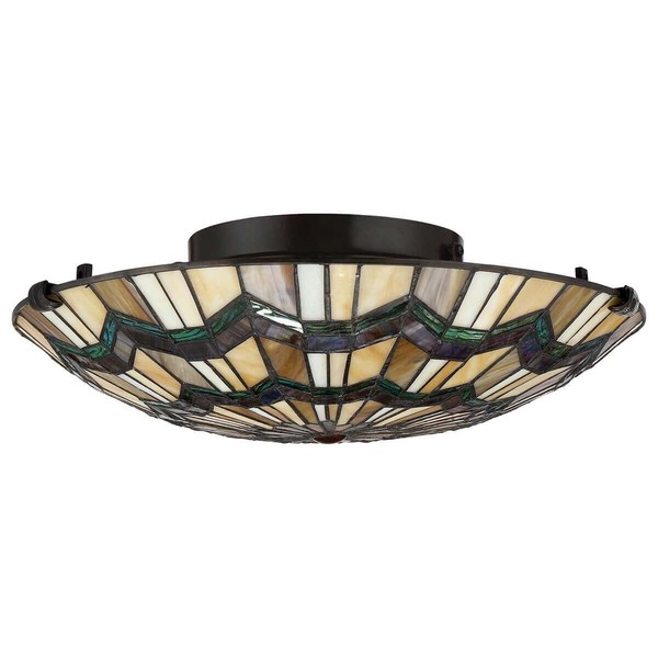 Elstead Alcott Deckenleuchte E27 2-fach 14cm Valiant Bronze