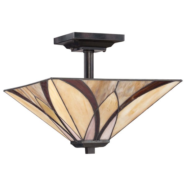 Elstead Asheville Deckenleuchte E27 2-fach 31cm Valiant Bronze
