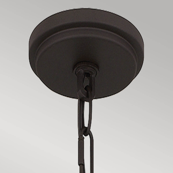 Elstead Brecken Pendelleuchte E27 2-fach Gealterte Bronze und Opalglas-Schirm mit Einfassung Opalglas