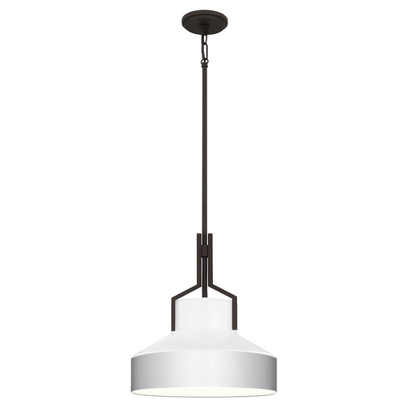 Elstead Brecken Pendelleuchte E27 2-fach Gealterte Bronze und Schirm in Alabasteroptik Opalglas